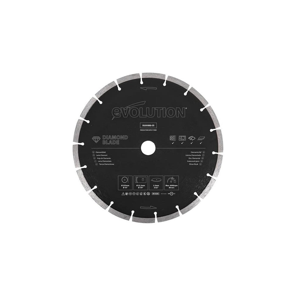 Evolution General Purpose Diamond Blade 255 x 22.2mm