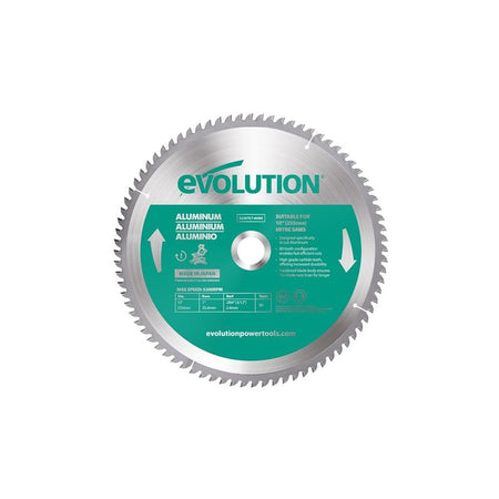 Evolution Aluminium Cutting Mitre Saw Blade 255 x 25.4mm x 80T
