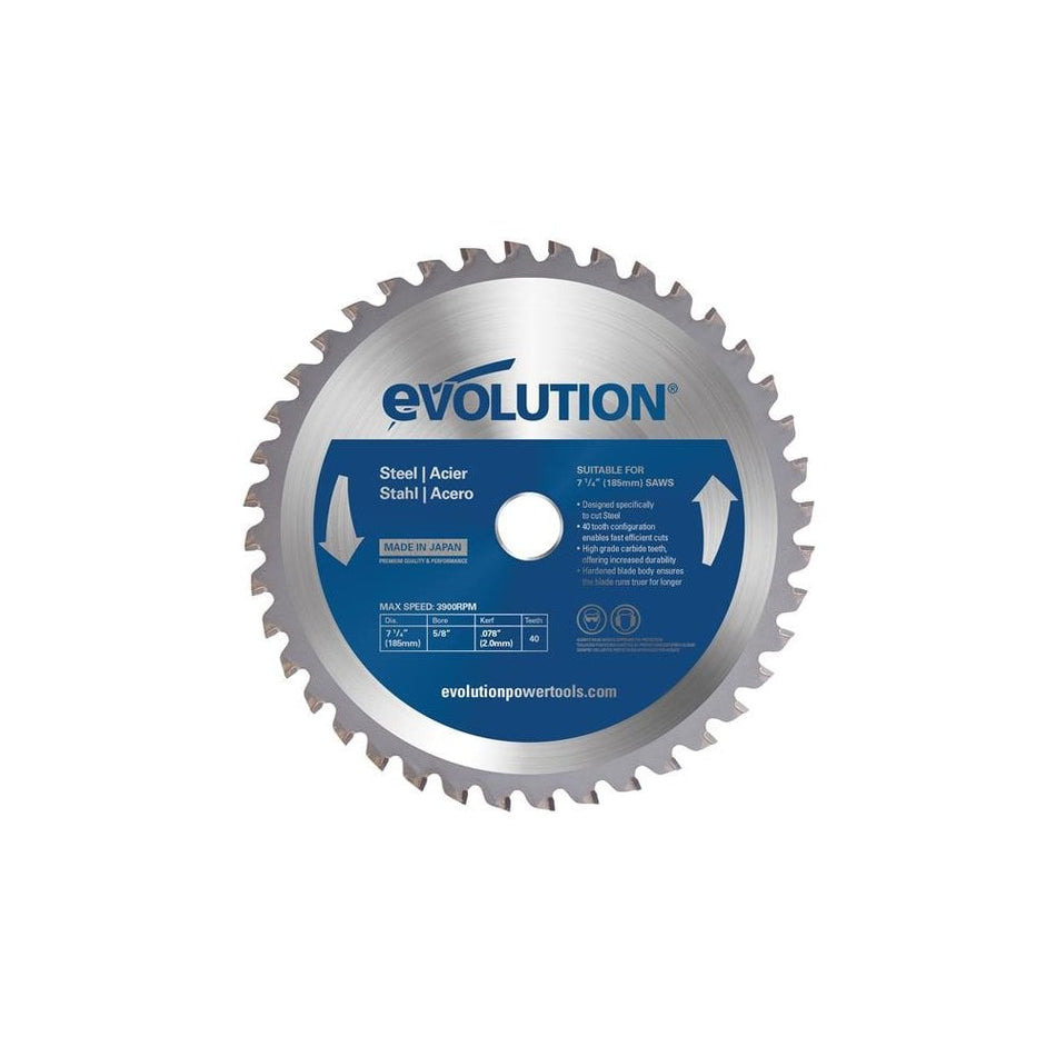 Evolution Mild Steel Cutting Circular Saw Blade 185 x 20mm x 40T