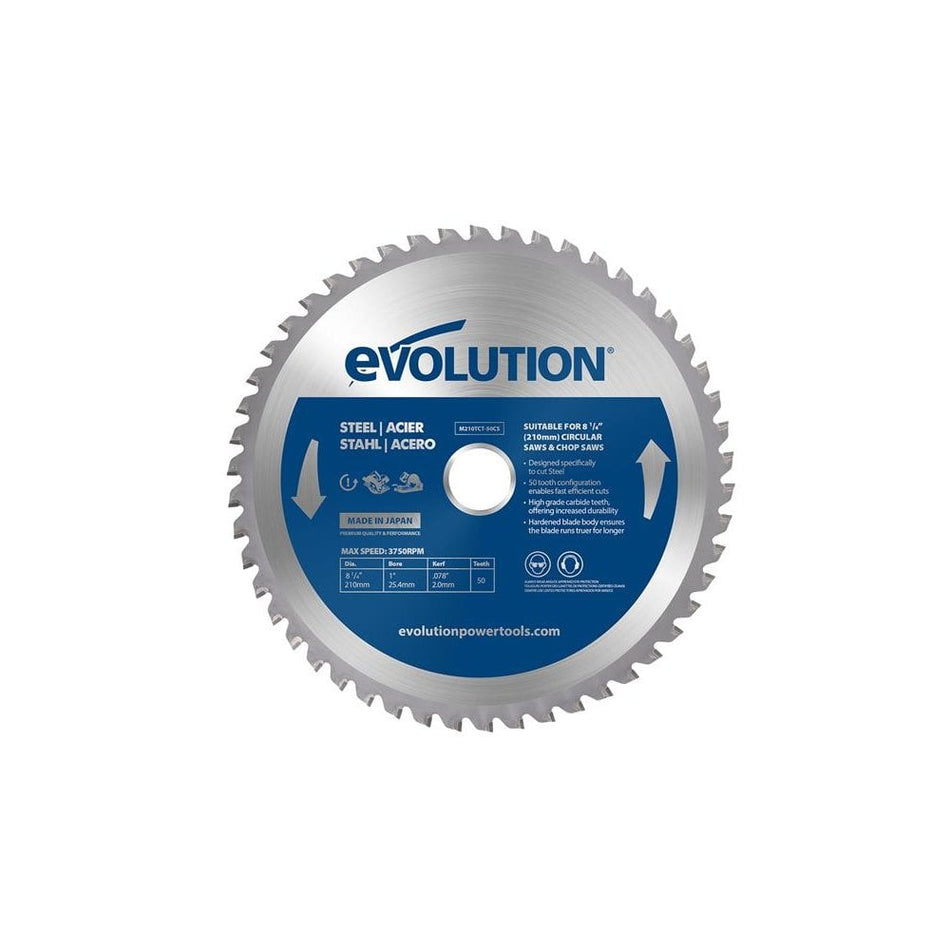 Evolution Mild Steel Cutting Circular Saw Blade 210 x 25.4mm x 50T