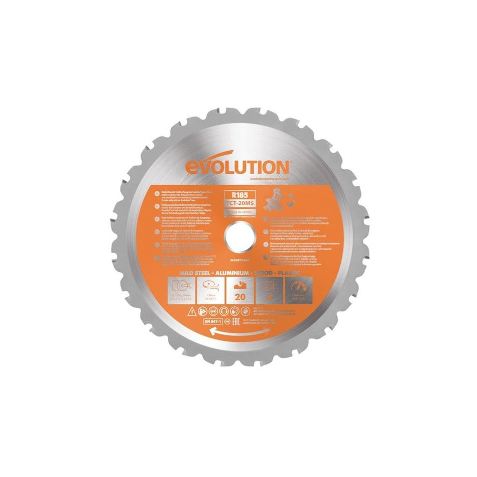 Evolution Multi-Material Mitre Saw Blade 185 x 20mm x 20T