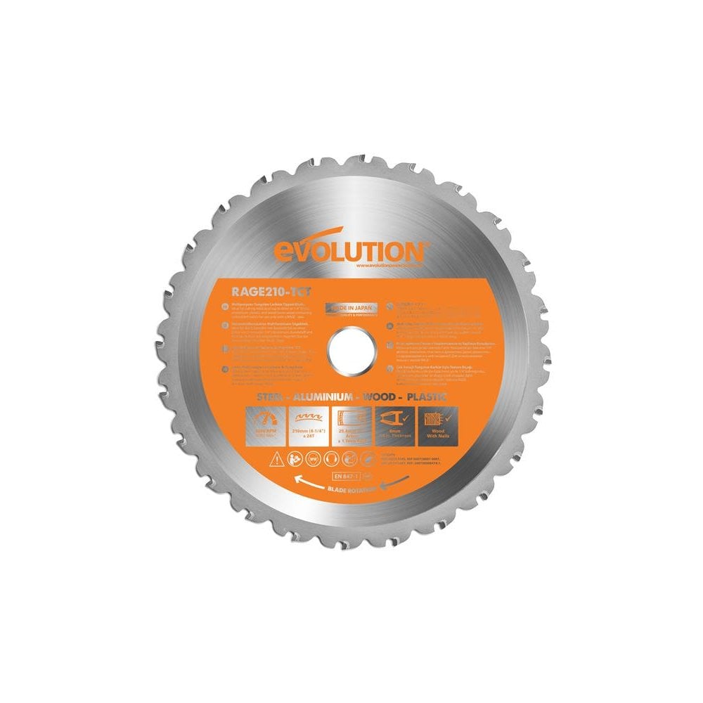Evolution Multi-Material Mitre Saw Blade 210 x 25.4mm x 24T