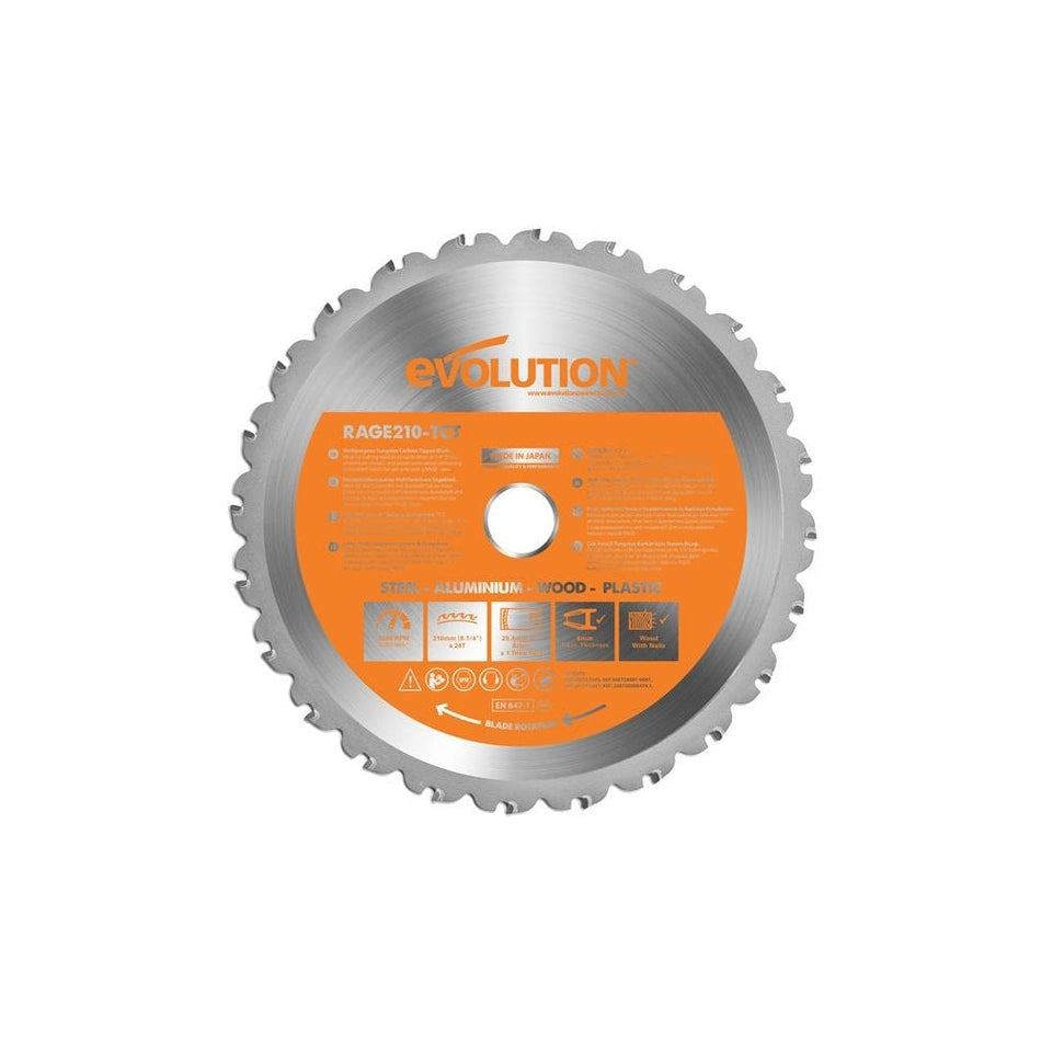 Evolution Multi-Material Mitre Saw Blade 210 x 25.4mm x 24T