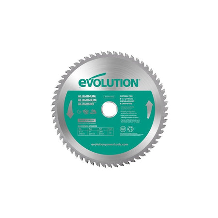 Evolution Aluminium Cutting Circular Saw Blade 210 x 25.4mm x 60T