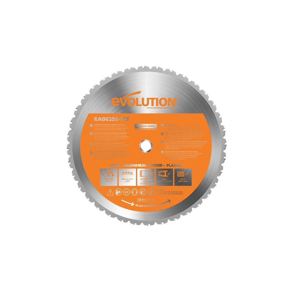 Evolution Multi-Material Chop Saw Blade 355 x 25.4mm x 36T