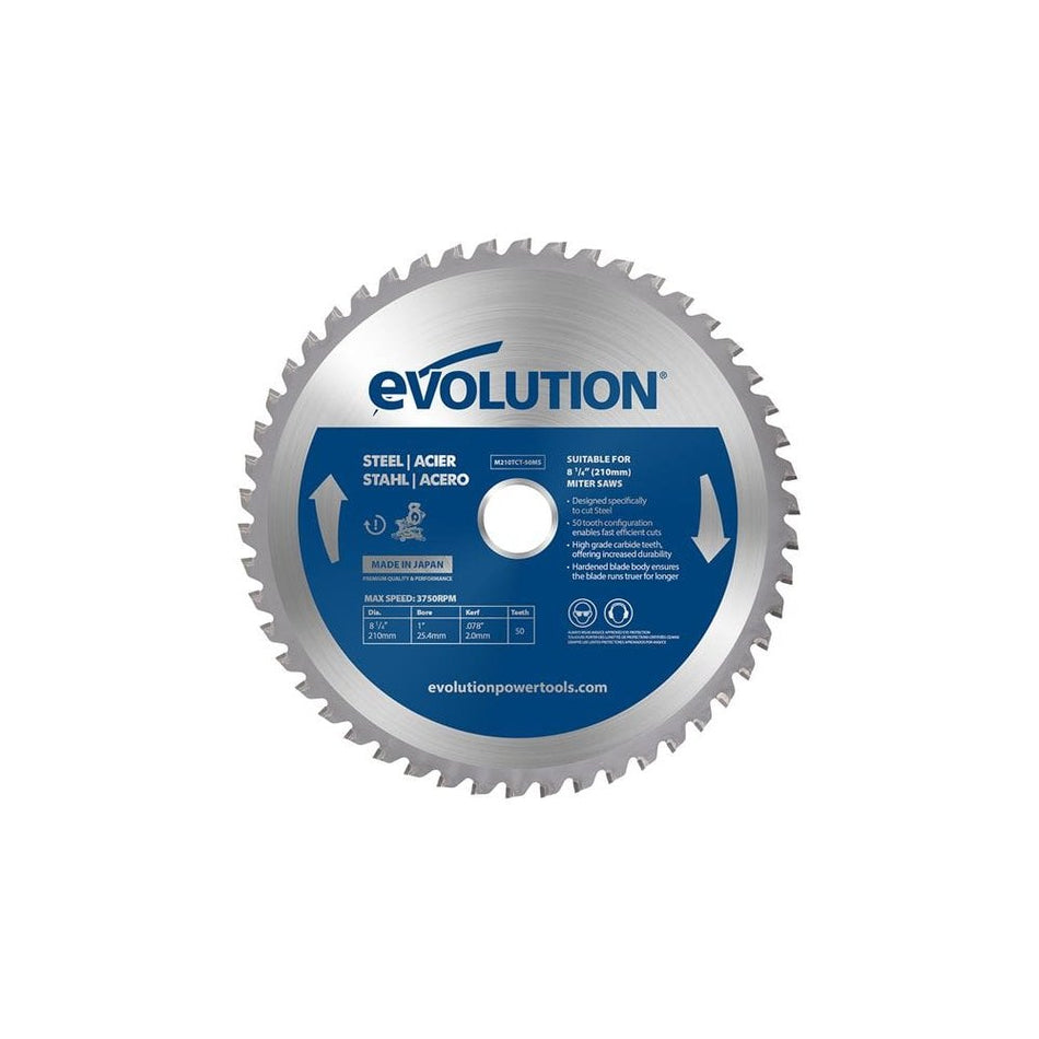 Evolution Mild Steel Cutting Mitre Saw Blade 210 x 25.4mm x 50T