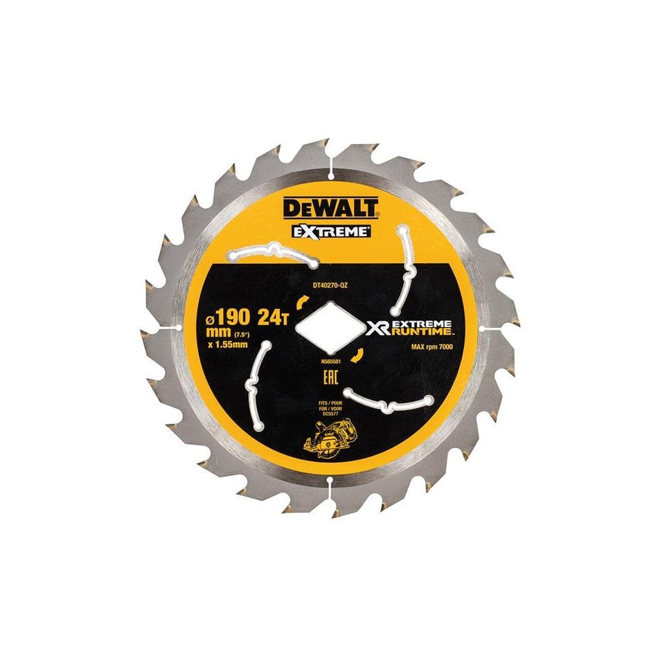 DEWALT Extreme Runtime FlexVolt Circular Saw Blade 190mm x Diamond x 24T