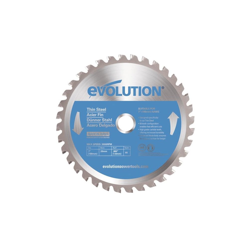 Evolution Thin Steel Cutting Circular Saw Blade 180 x 20mm x 36T