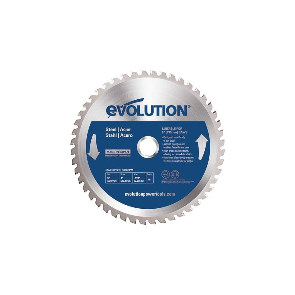 Evolution Mild Steel Cutting Circular Saw Blade 230 x 25.4mm x 48T