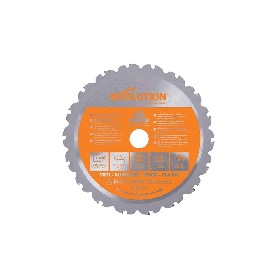 Evolution Multi-Material Saw Blade 165 x 20mm x 18T