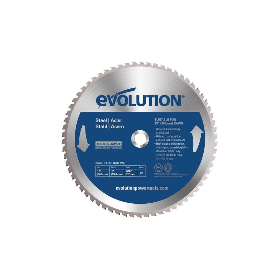 Evolution Mild Steel Cutting Chop Saw Blade 305 x 25.4mm x 60T