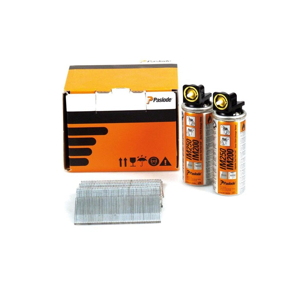 Paslode 32mm IM65 Galvanised Straight Brads 2000 2 x Fuel Cells