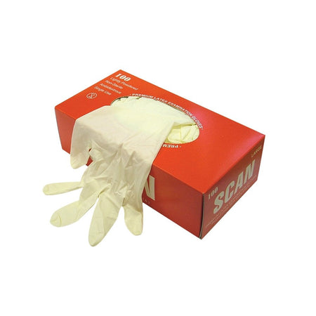 Scan Latex Gloves - Medium (Box 100)