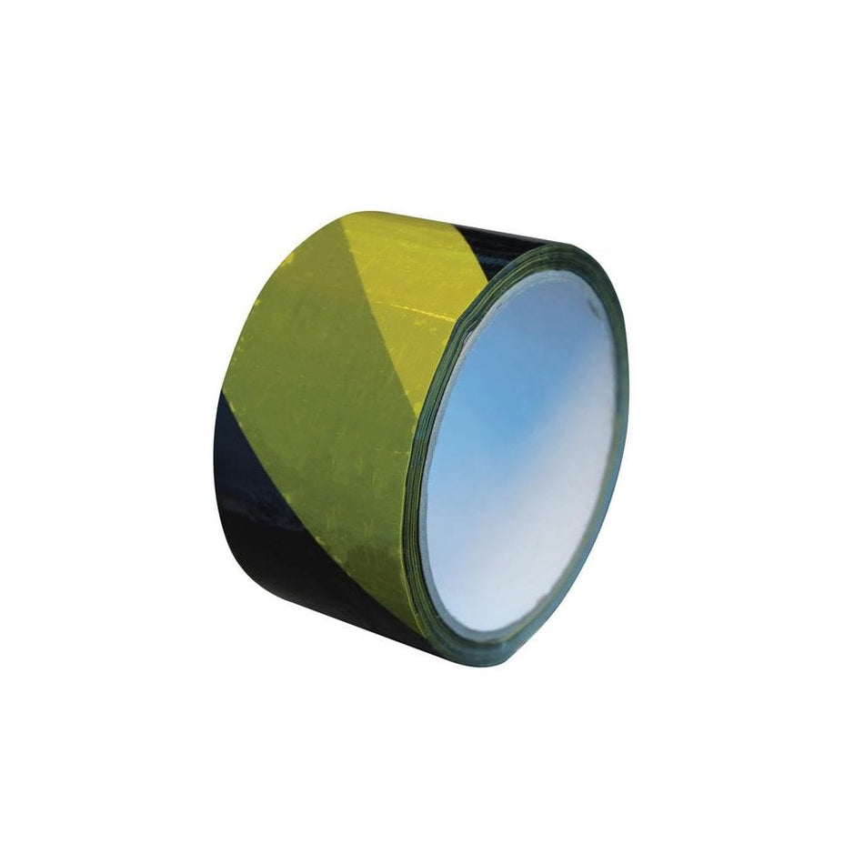 Faithfull Economy Self-Adhesive HazardÃ¿TapeÃ¿Black/Yellow 50mm x 33m