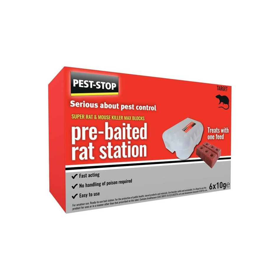Pest-Stop (Pelsis Group) Super Rat & Mouse Killer Wax Block Pre-Baited Station