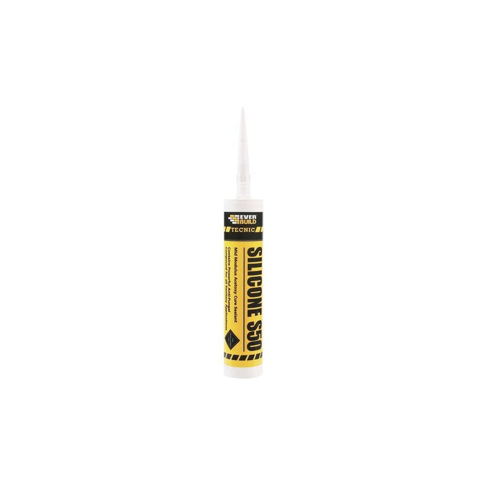 Everbuild Tecnic Silicone S50 White 310ml