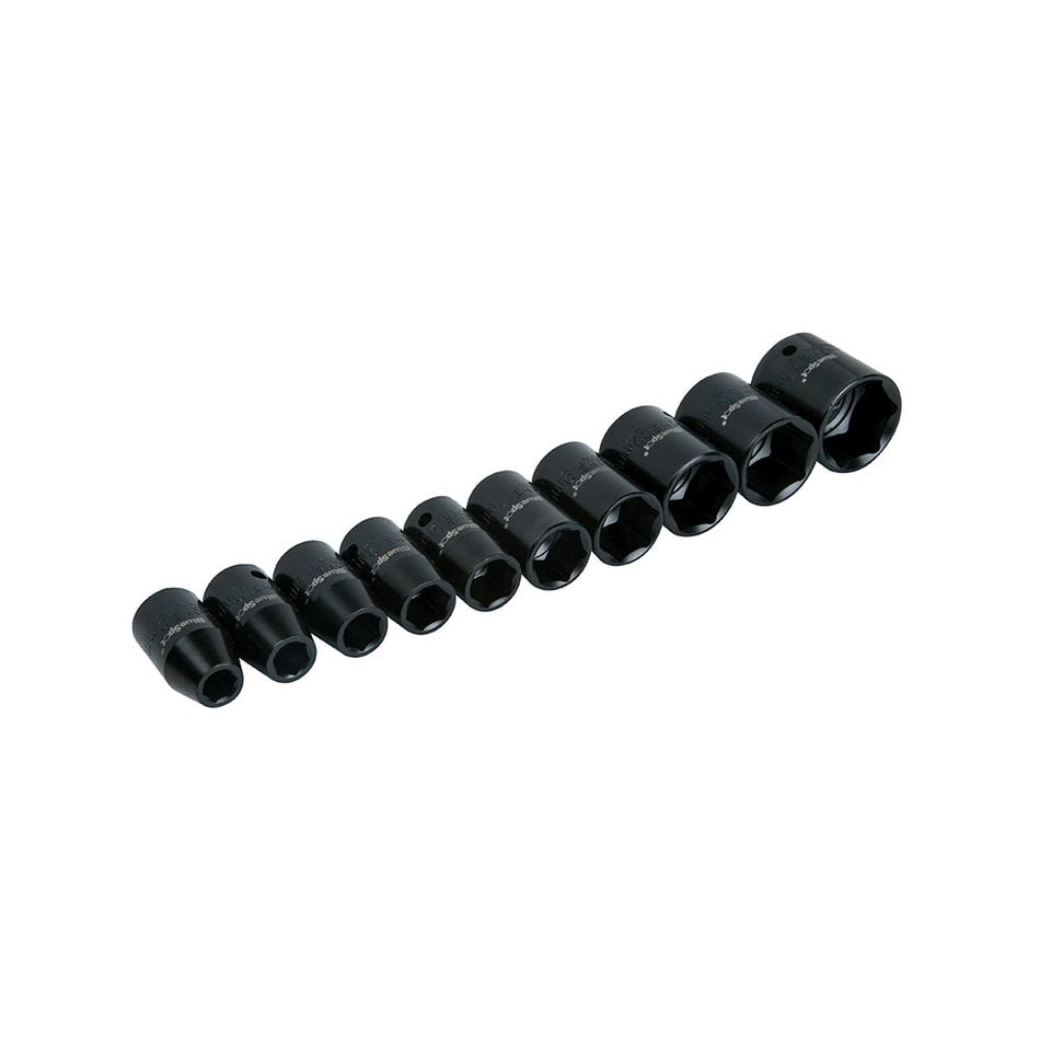 BlueSpot Tools 1/2in Metric Impact Socket Set 9-27mm, 10 Piece