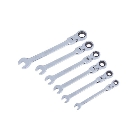 BlueSpot Tools Flexible Head Ratchet Set Metric 8-17mm, 6 Piece