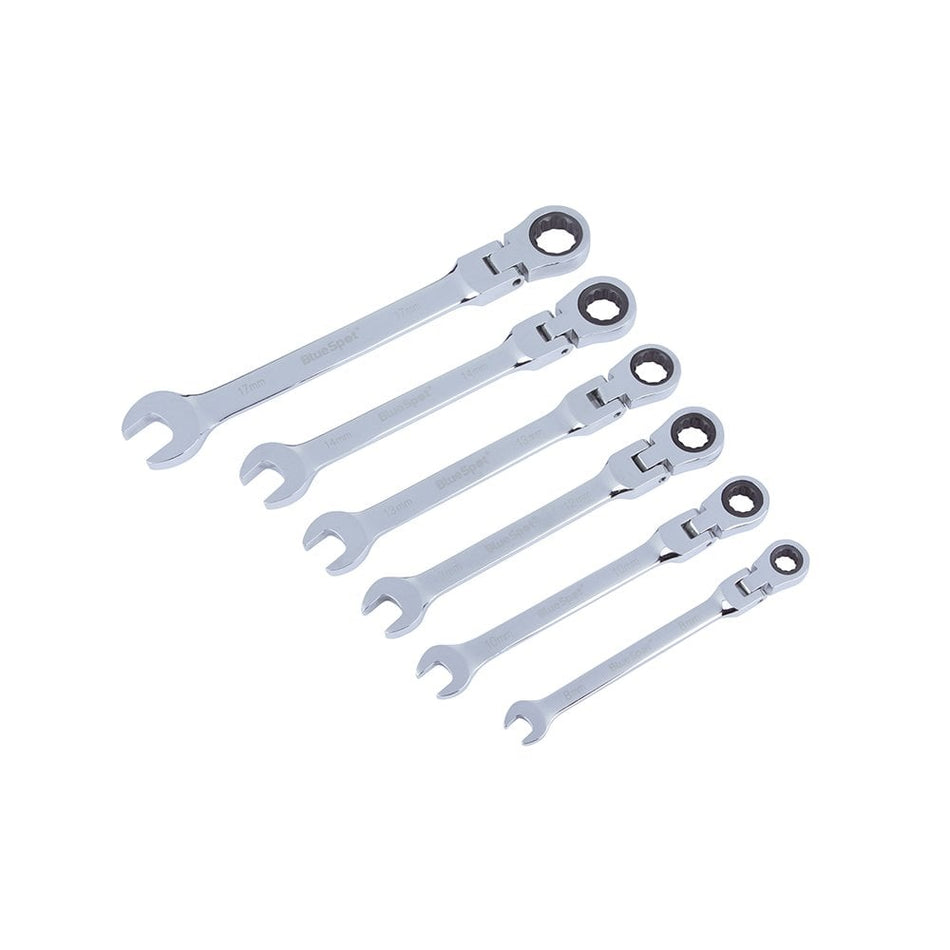 BlueSpot Tools Flexible Head Ratchet Set Metric 8-17mm, 6 Piece