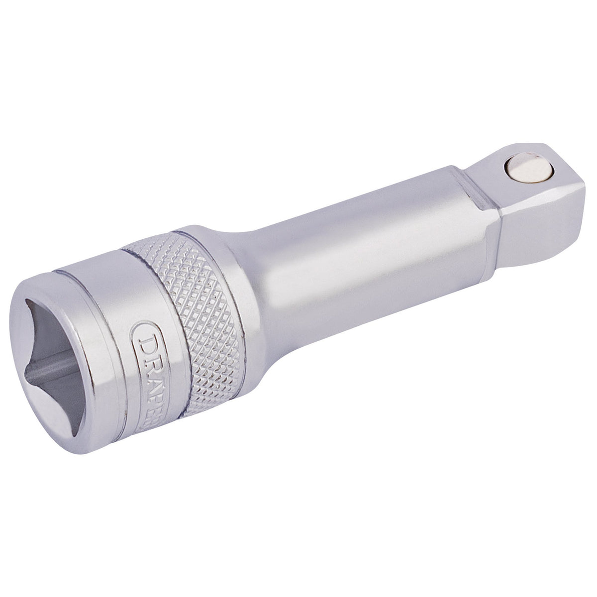 DRAPER 1/2" Square Drive Satin Chrome Wobble Extension Bar (75mm): Model No. H-WEXT/MS
