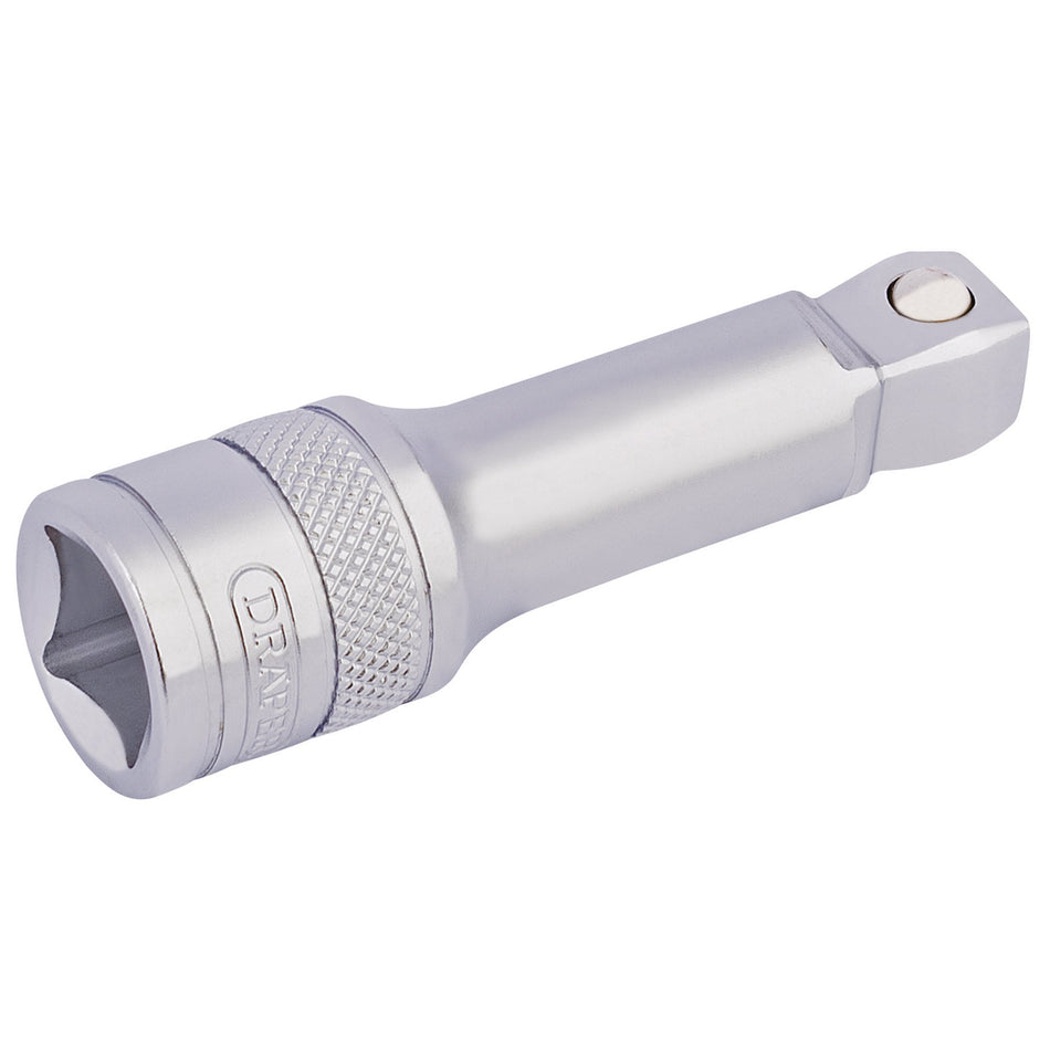 DRAPER 1/2" Square Drive Satin Chrome Wobble Extension Bar (75mm): Model No. H-WEXT/MS