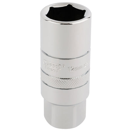DRAPER 3/8" Square Drive 12mm Thread 6 Point Spark Plug Socket (18mm Socket): Model No. DT-PLUG/B