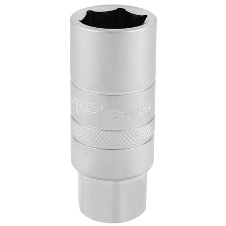 DRAPER 3/8" Square Drive 12mm Thread 6 Point Satin Chrome Spark Plug Socket (18mm Socket): Model No. DT-PLUG/MS