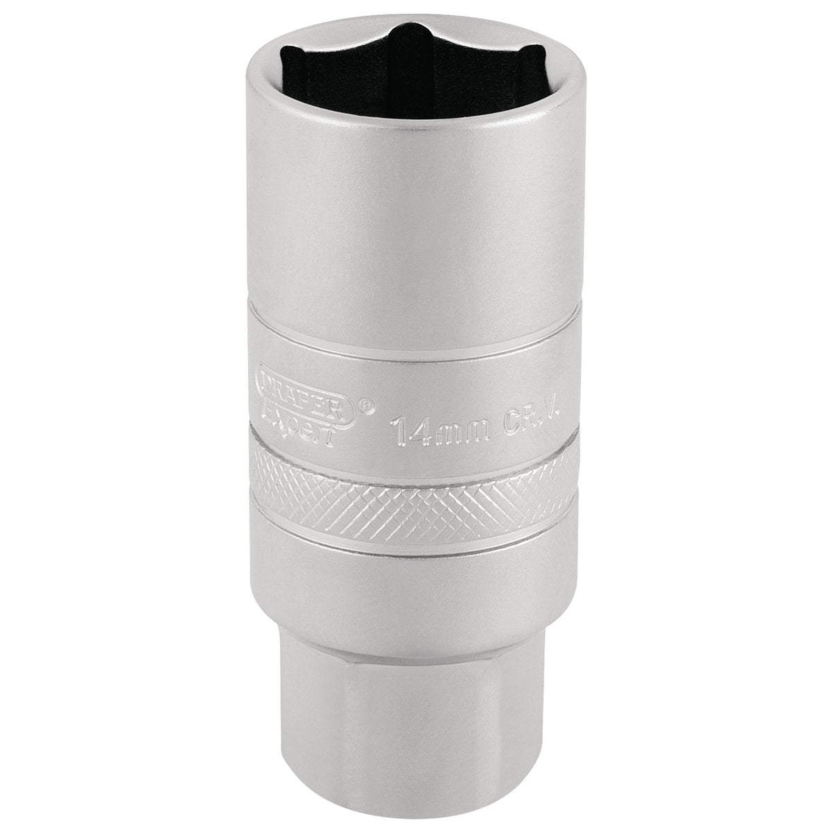 DRAPER 3/8" Square Drive 14mm Thread 6 Point Satin Chrome Spark Plug Socket (21mm Socket): Model No. DT-PLUG/MS