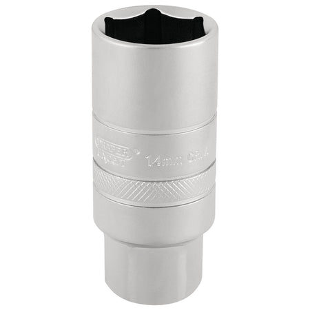 DRAPER 3/8" Square Drive 14mm Thread 6 Point Satin Chrome Spark Plug Socket (21mm Socket): Model No. DT-PLUG/MS