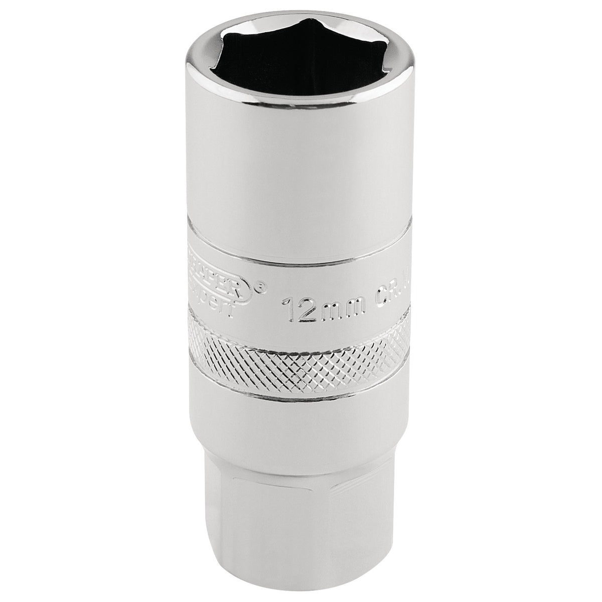 DRAPER 1/2" Square Drive 12mm Thread 6 Point Spark Plug Socket (18mm Socket): Model No. HT-PLUG/B