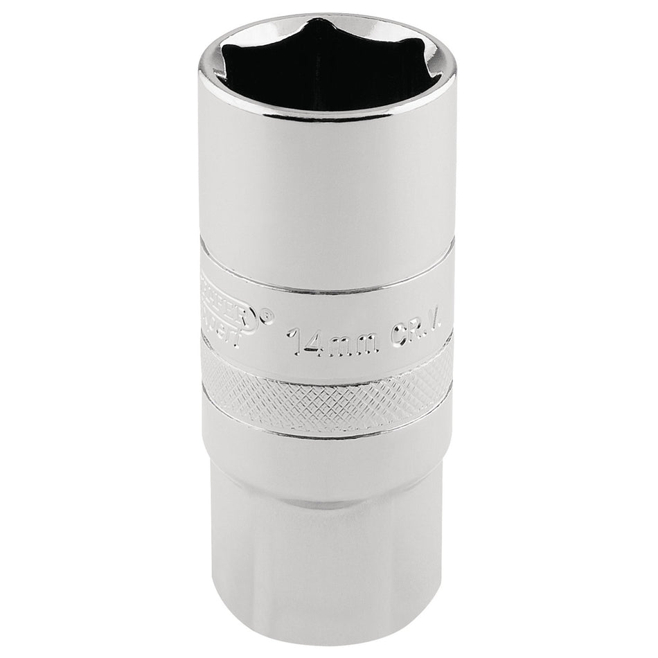 DRAPER 1/2" Square Drive 14mm Thread 6 Point Spark Plug Socket (21mm Socket): Model No. HT-PLUG/B