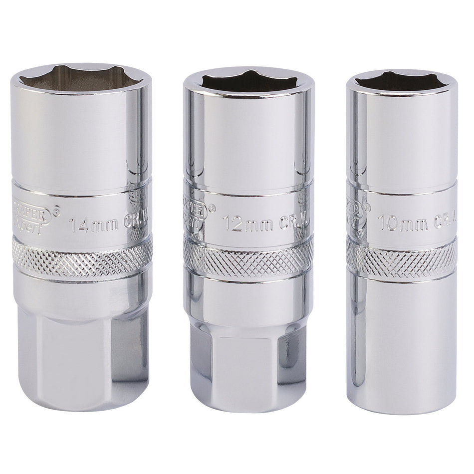 DRAPER 1/2" Sq Dr Set of Spark Plug Sockets (3 piece): Model No. HT-PLUG/3