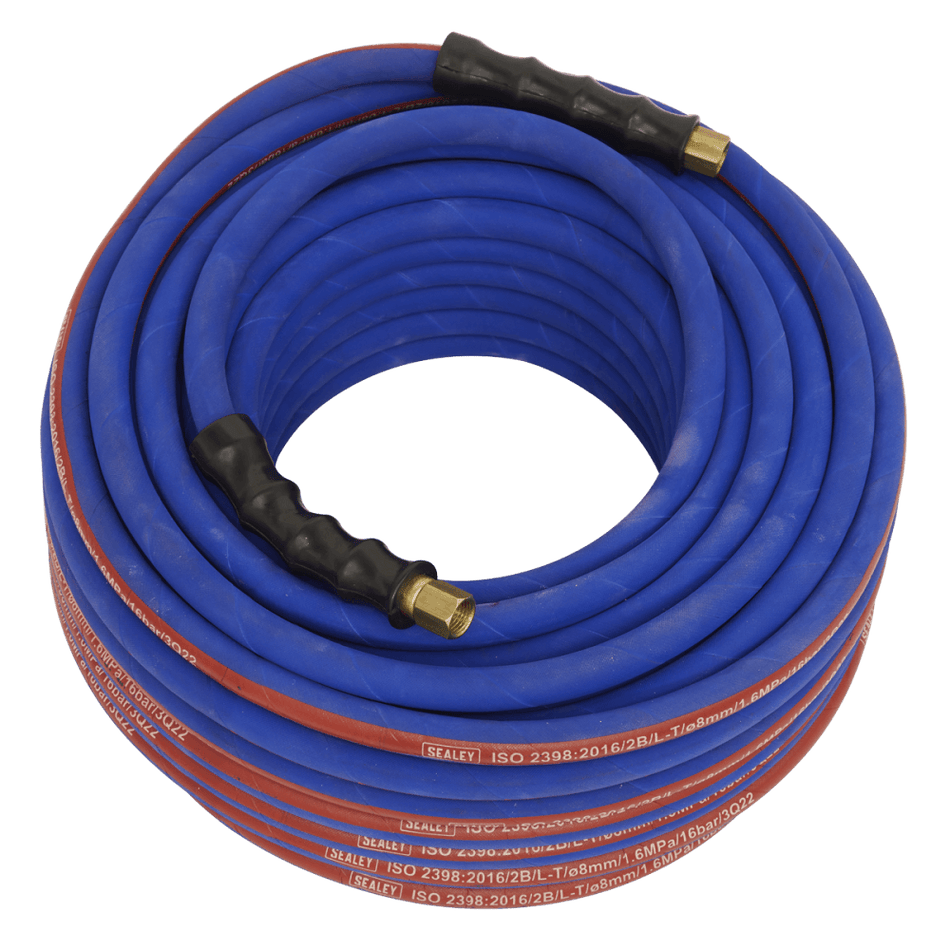 Sealey Air Hose 30m x 8mm with 1/4"BSP Unions Extra Heavy-Duty Model No - AH30R