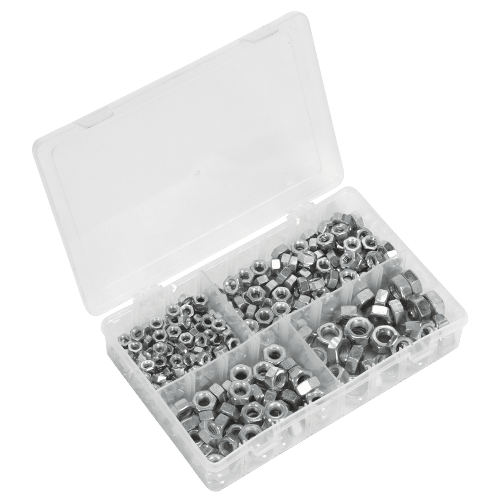 Sealey Steel Nut Assortment 320pc 1/4"-1/2"UNC Model No - AB030SN