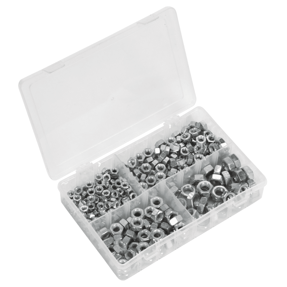 Sealey Steel Nut Assortment 320pc 1/4"-1/2"UNC Model No - AB030SN