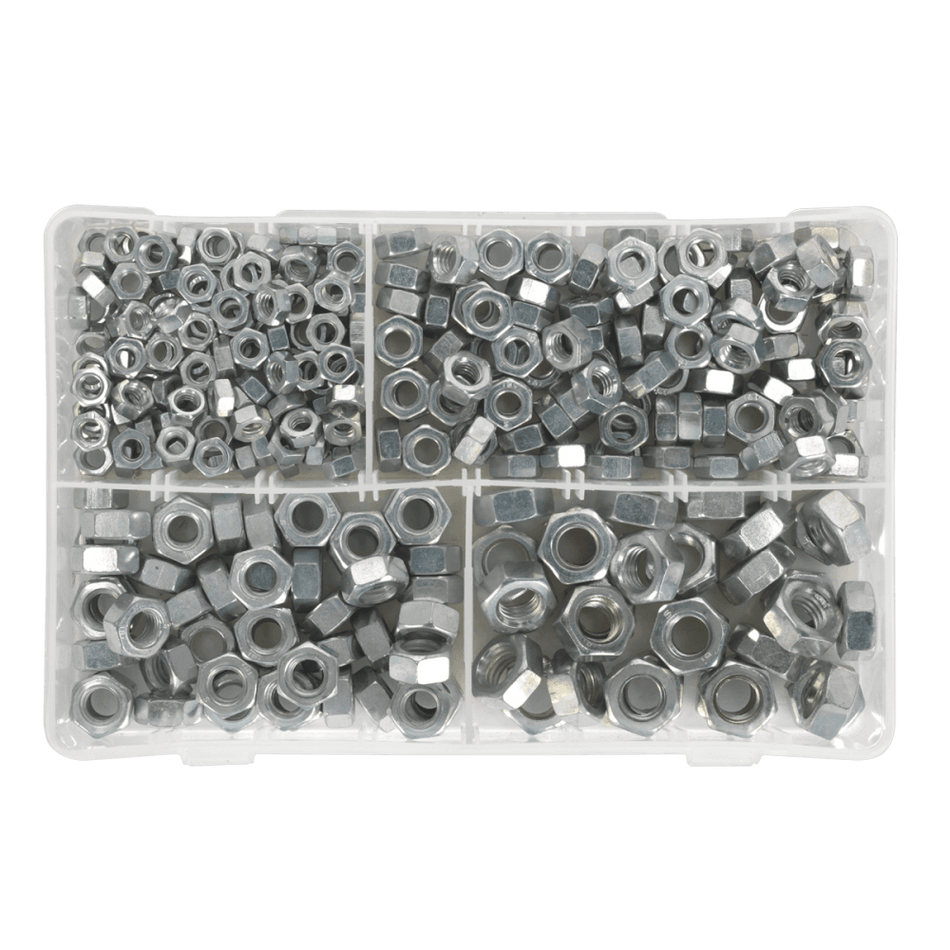 Sealey Steel Nut Assortment 320pc 1/4"-1/2"UNC Model No - AB030SN
