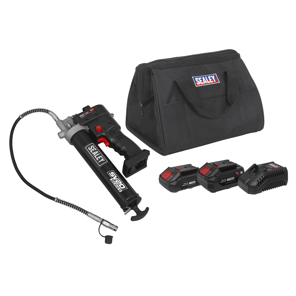 Sealey Sealey 20V SV20 Series Grease Gun Kit - 2 Batteries Model No - CP20VGRGKIT