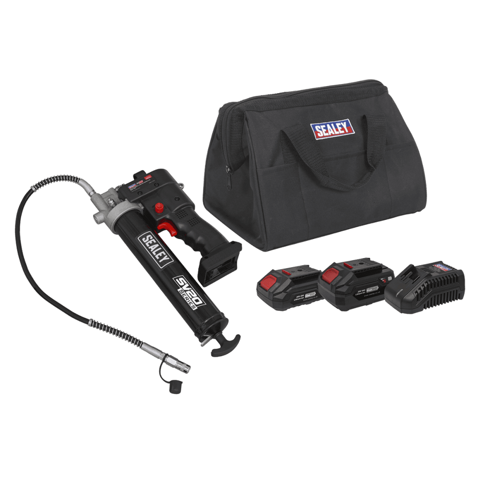 Sealey Sealey 20V SV20 Series Grease Gun Kit - 2 Batteries Model No - CP20VGRGKIT