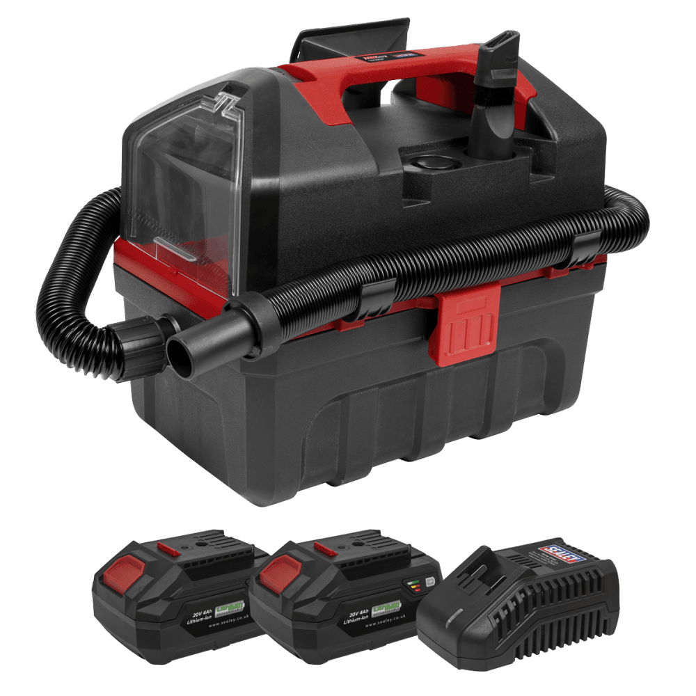 Sealey Cordless Wet & Dry Vacuum Kit 2 Batteries - 20V 4Ah SV20 Series Model No - CP20VWDVKIT