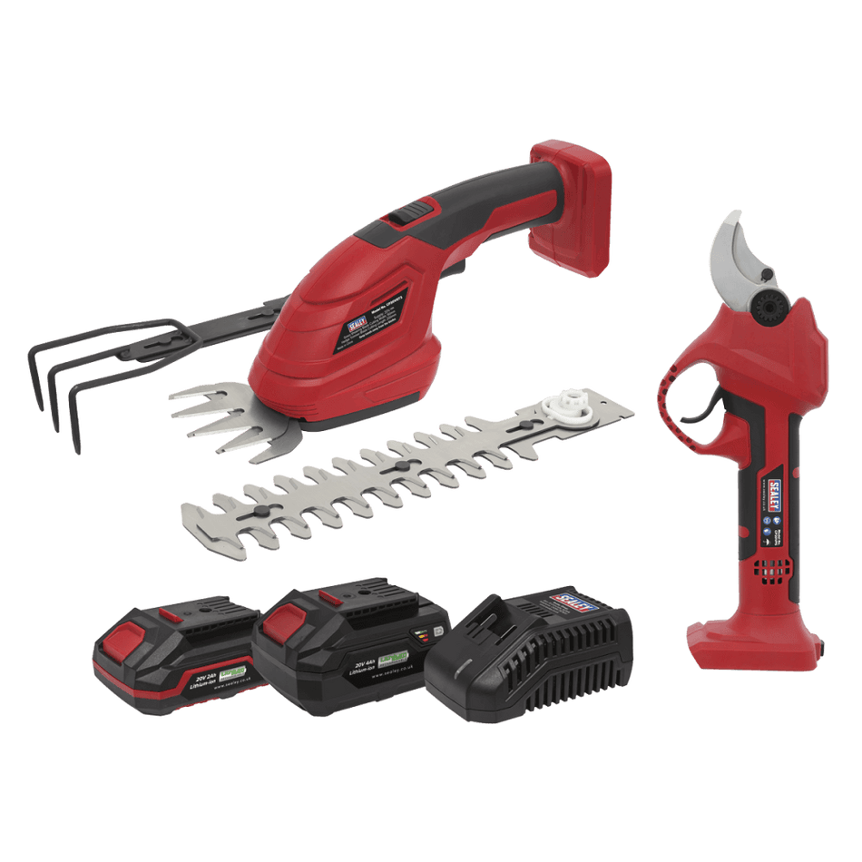 Sealey 2 x 20V SV20 Series Gardening/Pruning Cleaning Combo Kit Model No - CP20VCOMBO14