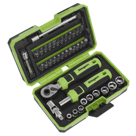 Sealey Socket & Bit Set 38pc 1/4"Sq Drive Model No - S01255