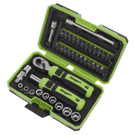 Sealey Socket & Bit Set 38pc 1/4"Sq Drive Model No - S01255