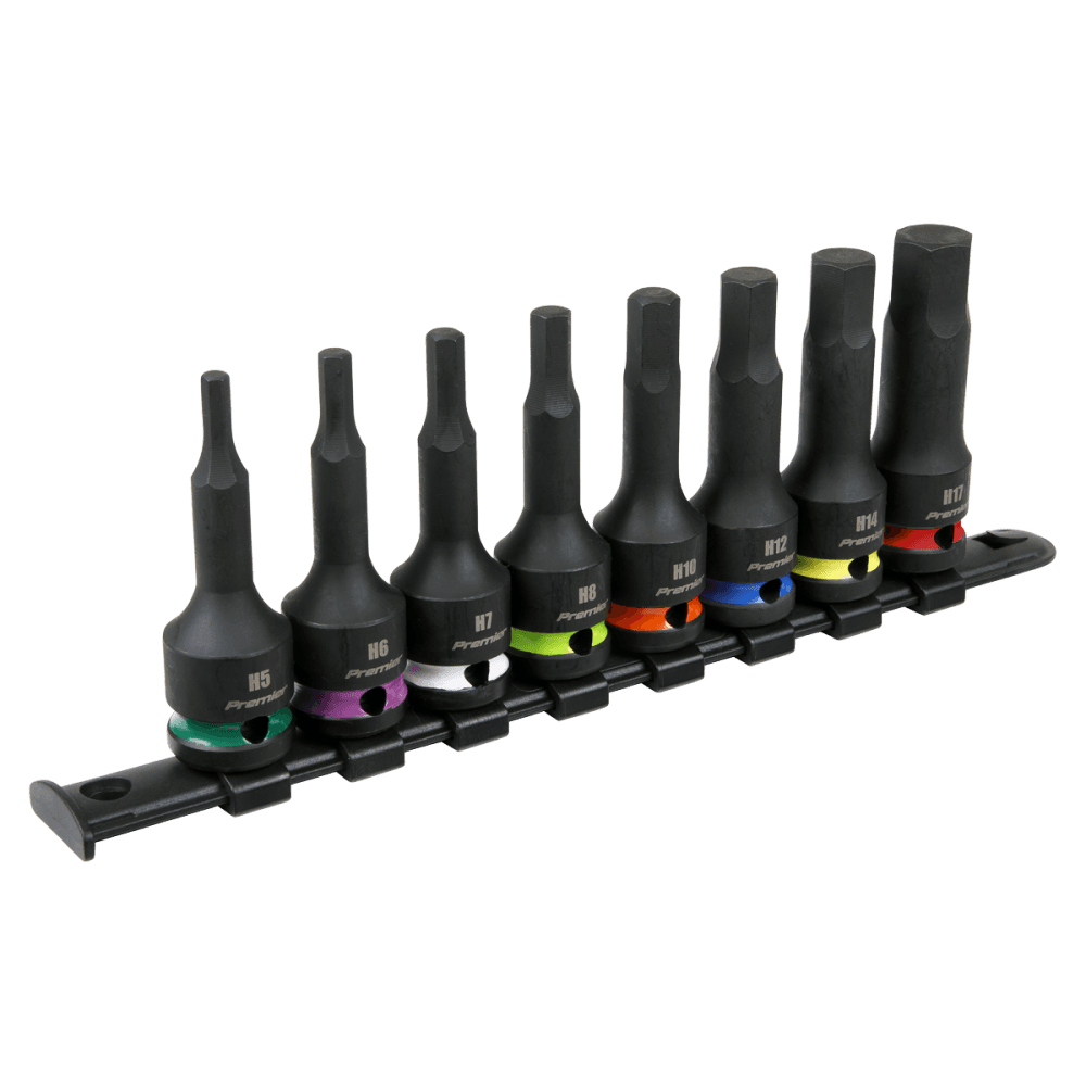 Sealey Hex Impact Socket Bit Set 8pc 1/2"Sq Drive Model No - AK56001