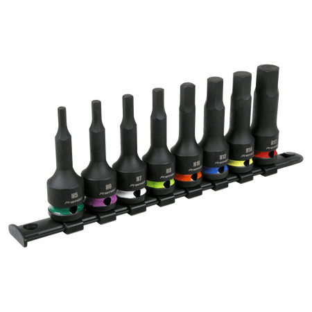 Sealey Hex Impact Socket Bit Set 8pc 1/2"Sq Drive Model No - AK56001