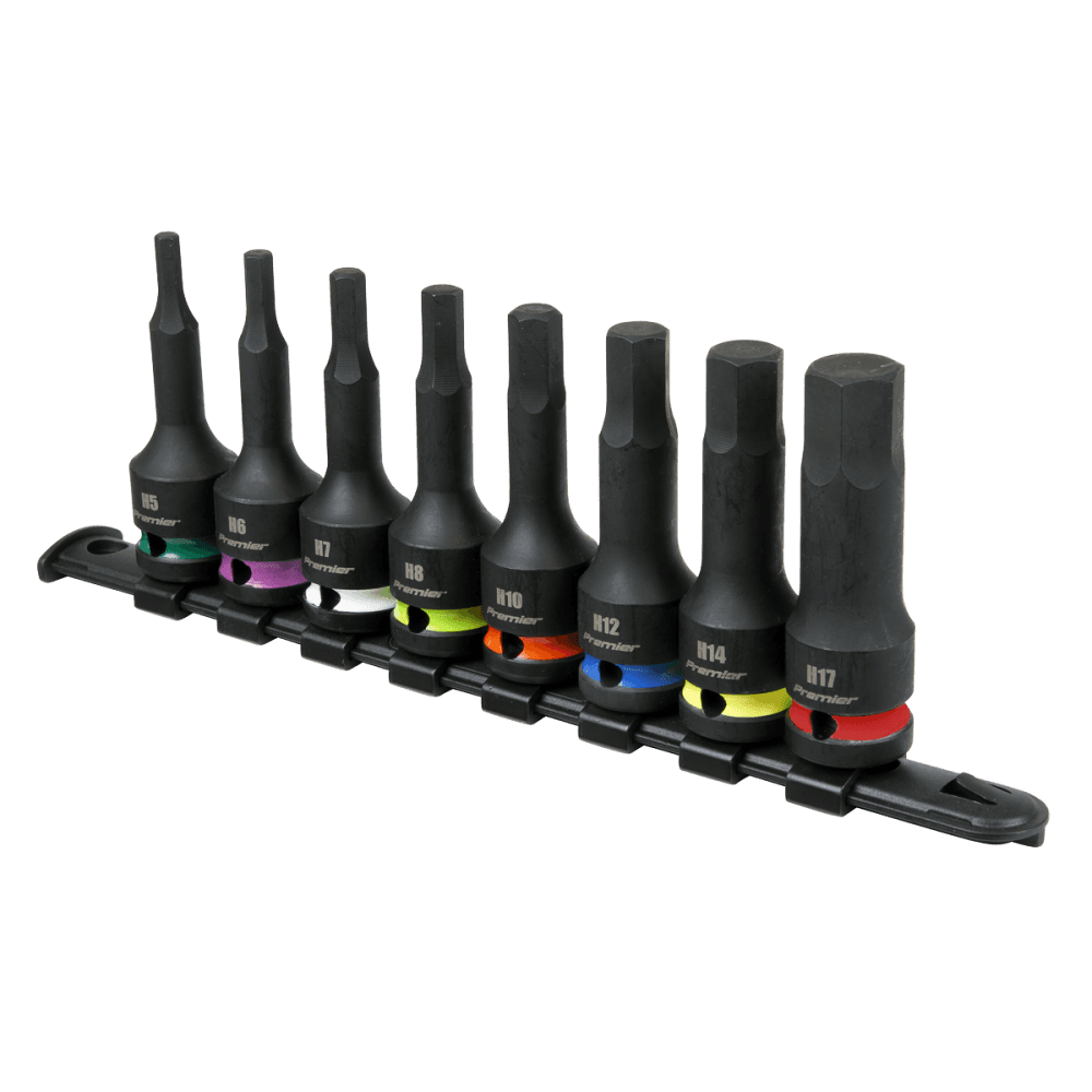 Sealey Hex Impact Socket Bit Set 8pc 1/2"Sq Drive Model No - AK56001