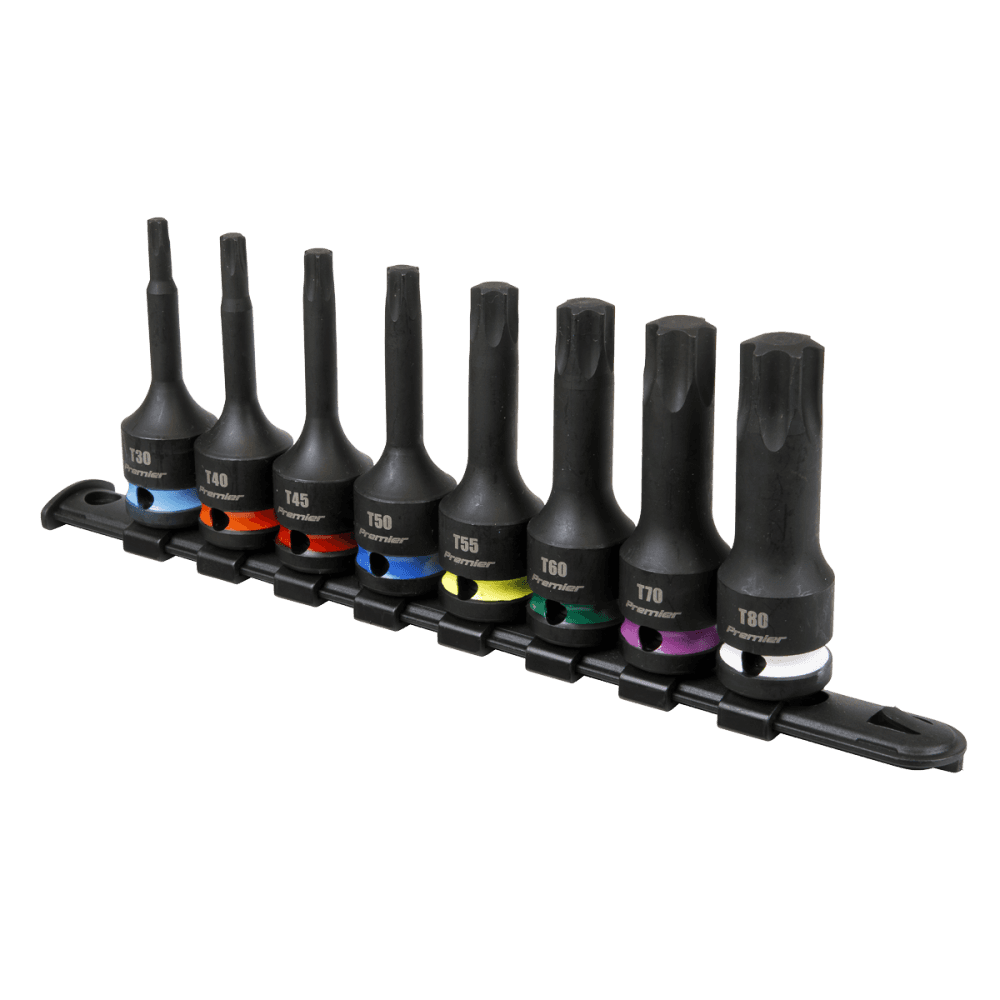 Sealey TRX-Star* Impact Socket Bit Set 8pc 1/2"Sq Drive Model No - AK56002