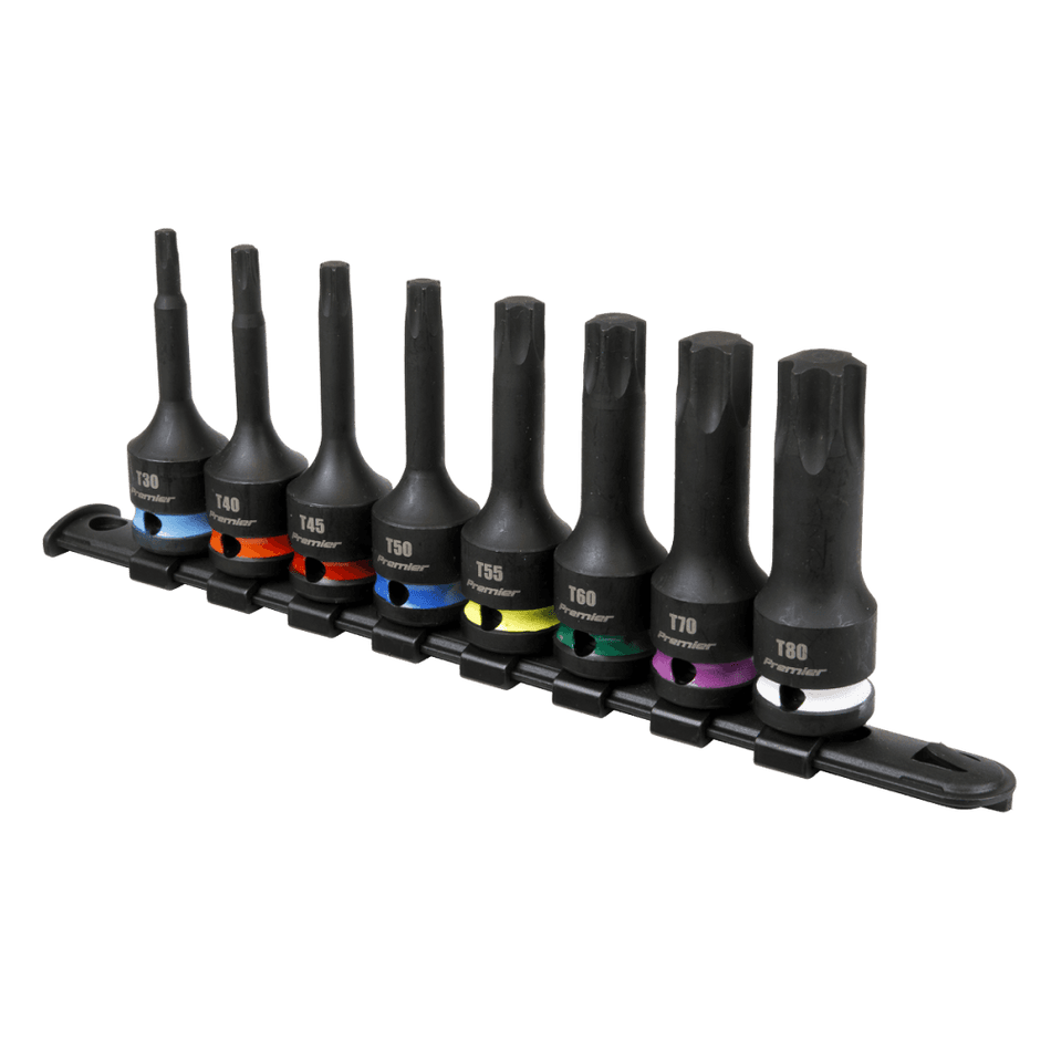 Sealey TRX-Star* Impact Socket Bit Set 8pc 1/2"Sq Drive Model No - AK56002