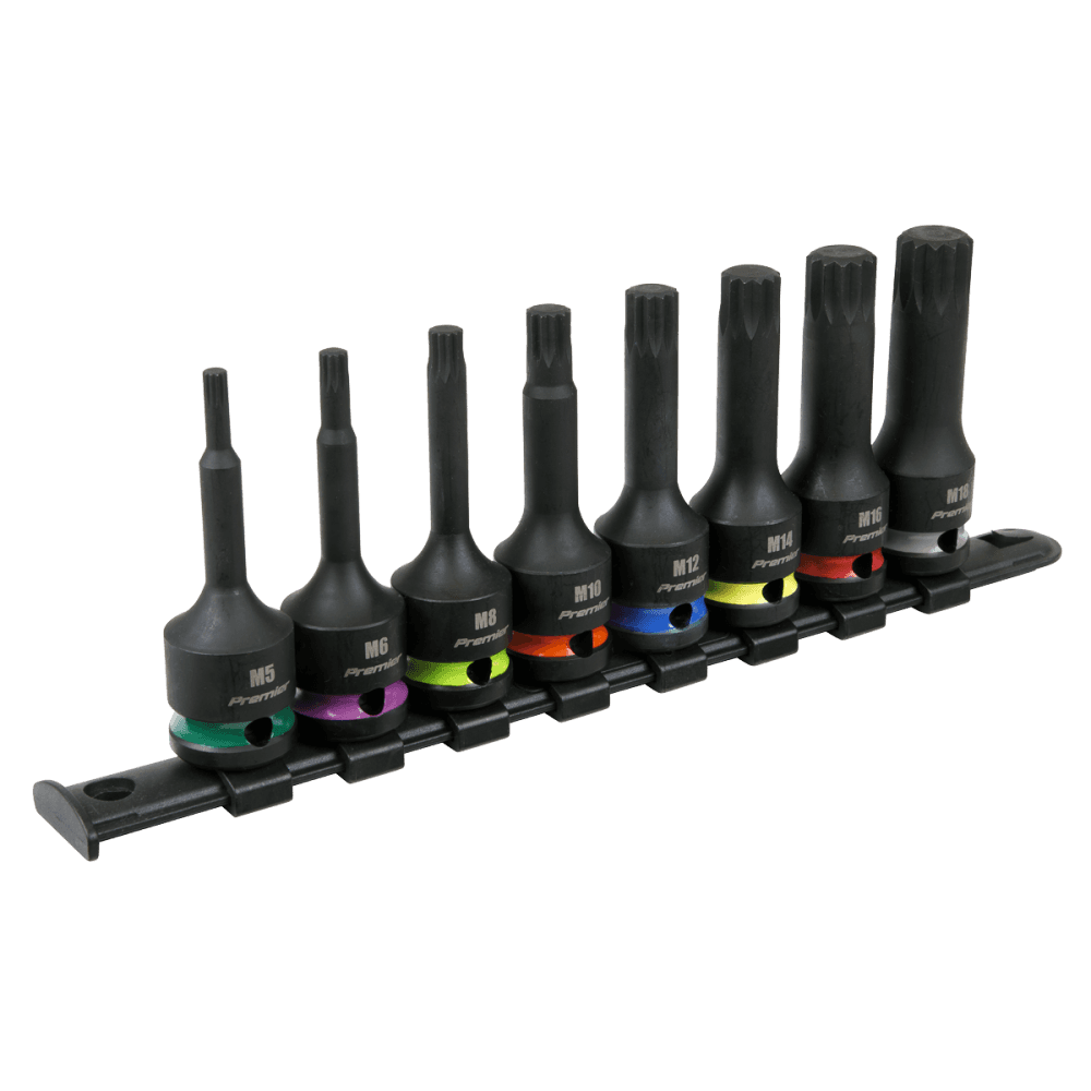 Sealey Spline Impact Socket Bit Set 8pc 1/2"Sq Drive Model No - AK56004