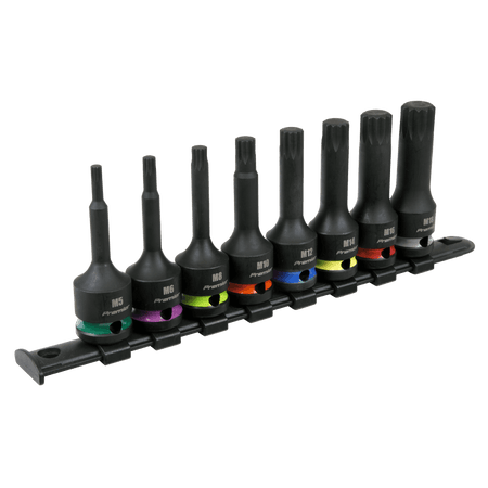 Sealey Spline Impact Socket Bit Set 8pc 1/2"Sq Drive Model No - AK56004