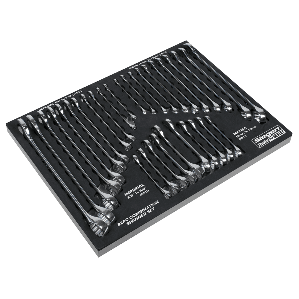 Sealey Combination Spanner Set 32pc - Metric/Imperial Model No - S01239